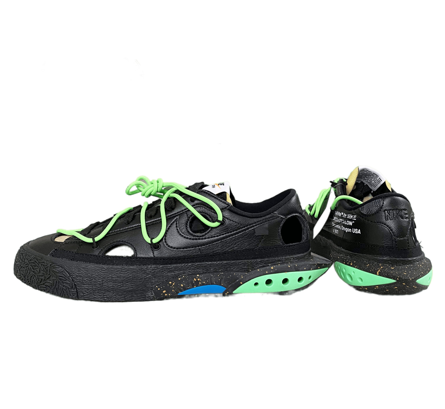 NIKE BLAZER LOW OFF-WHITE "BLACK ELEKTRO GREEN"