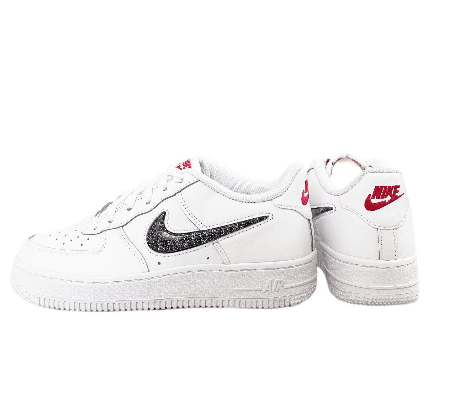 NIKE AIR FORCE 1 LOW LV8 "WHITE METALLIC SILVER"(GS)