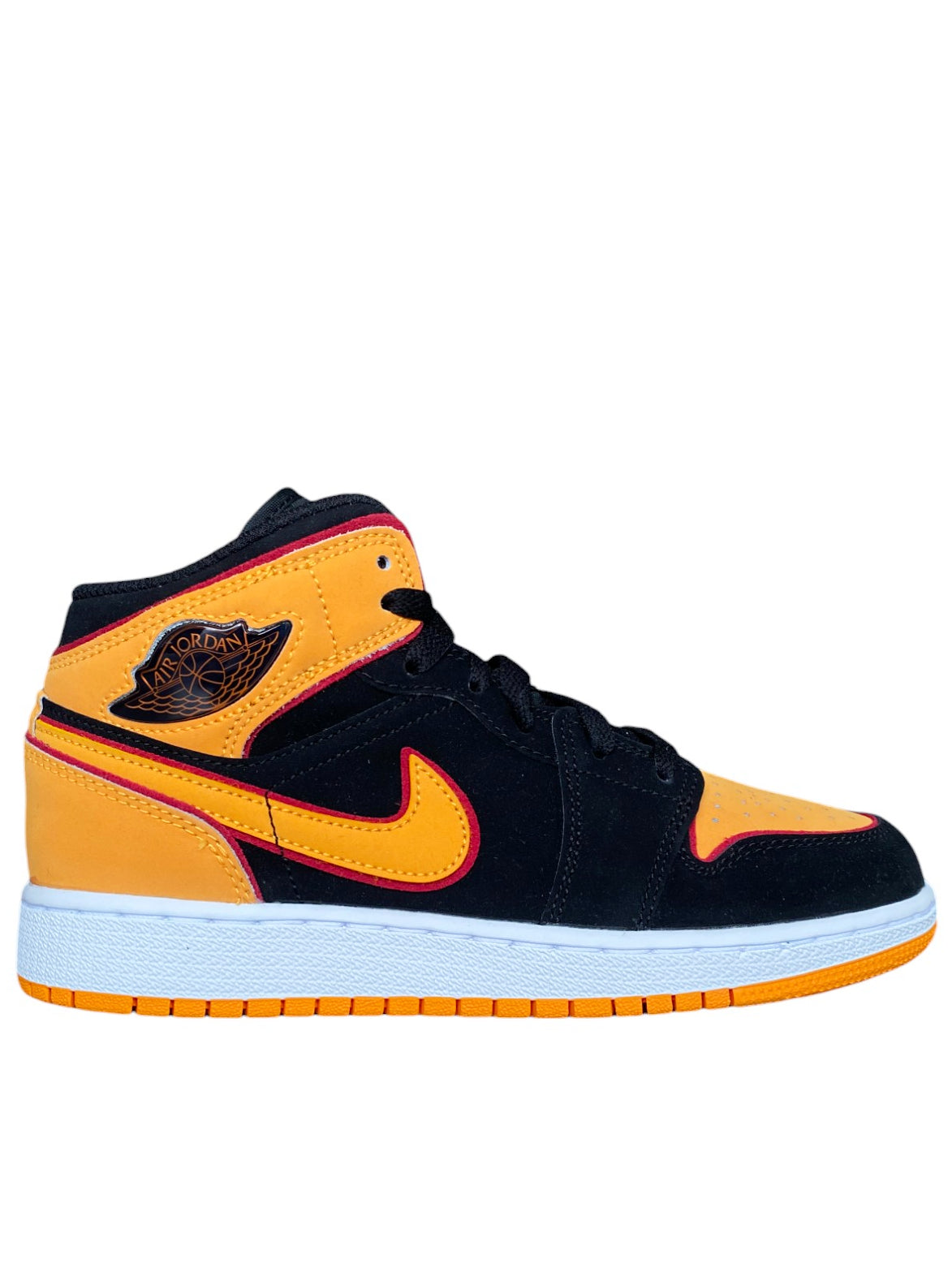 JORDAN 1 MID SE "BLACK VIVID ORANGE" GS