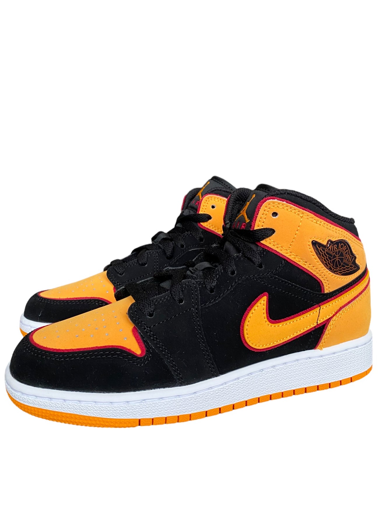 JORDAN 1 MID SE "BLACK VIVID ORANGE" GS